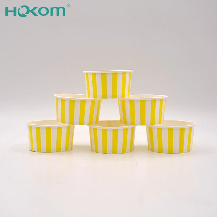 100ml 150ml 500ml Ice Cream Paper Cup Custom Printed 4oz 5oz 8oz Disposable Paper Ice Cream Cups With Lid